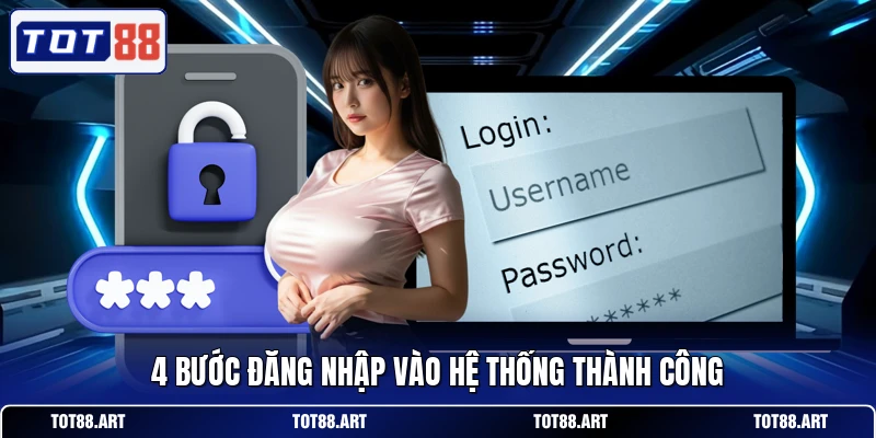 4 bước đăng nhập vào hệ thống thành công